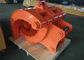 Q345B NM400 Excavator Thumb Grab Hitachi สีส้มความกว้างของถัง 990 มม