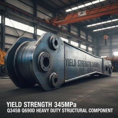 ความแข็งแรงของผลผลิต 345MPa Excavator Boom Stick Q345B Q690D ส่วนประกอบโครงสร้างภาระหนักสําหรับเครื่องเคลื่อนดิน