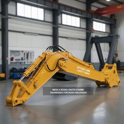 ความยาวกลางของบูม 2300 มิลลิเมตร Excavator Boom Arm Offering Arm ความยาว 7500 มิลลิเมตร ความแข็งแรงของผลผลิต 345MPa ออกแบบสําหรับเครื่องจักรหนัก