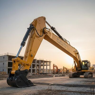 ความสูงสูงสุด 16800 มิลลิเมตร Excavator Dipper Arm สร้างโดยใช้ Q345B Q690D Steel ให้ผลงานในโครงการก่อสร้าง